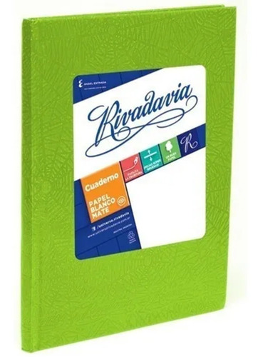 Imagen 2 de 2 de Cuaderno Tapa Dura Rivadavia Forrado 50 Hojas