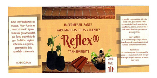 Impermeabilizante Macetas, Tejas Reflex Transparente 4l