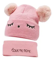 Comprar Hermoso  Gorro Más Bufanda Antialérgico Ojitos Bebes Niños