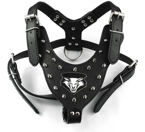 Benala Punk Wolf Spiked Studded Leather Dog Pet Harness For