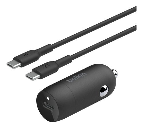 Cargador De Coche 30w Usb-c + Cable Usb-c A Usb-c