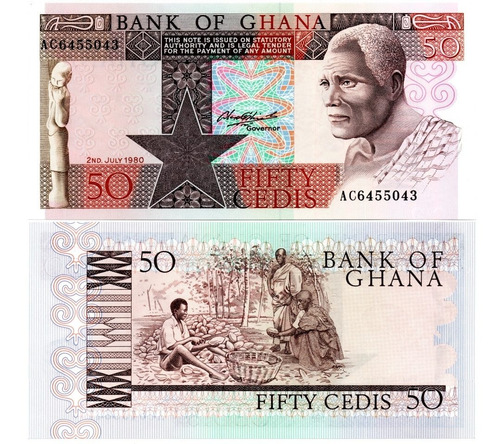 Imagen 1 de 1 de Ghana 50 Cedis Año 1980 Unc Numismatic Collection