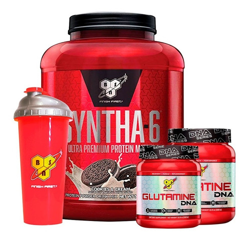 Bsn Syntha 6 5lb + Creatina Dna + Glutamina Dna + Vaso