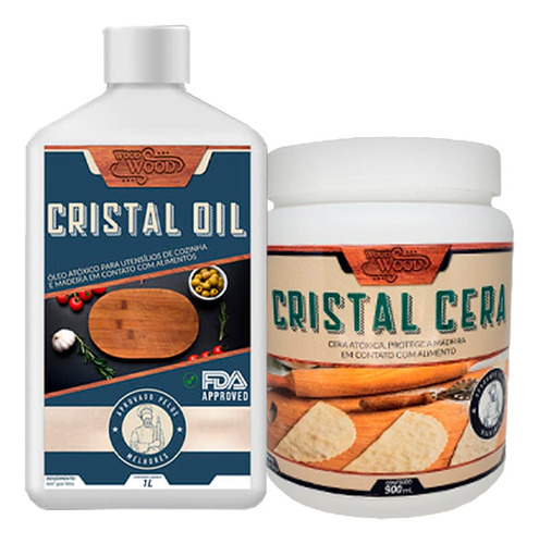 Kit Cera Cristal 900ml + Óleo Cristal Wood Wood 900ml 