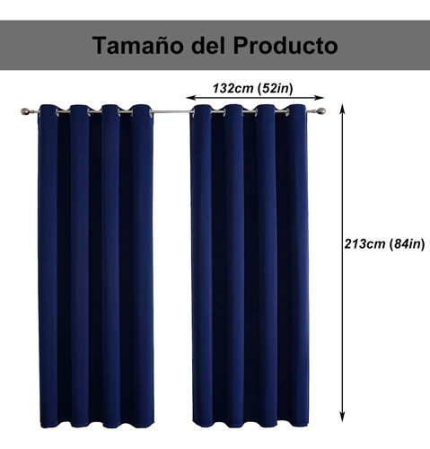 Juego De Cortinas Con Ojales De 132 X 213 Cm Gran Calidad