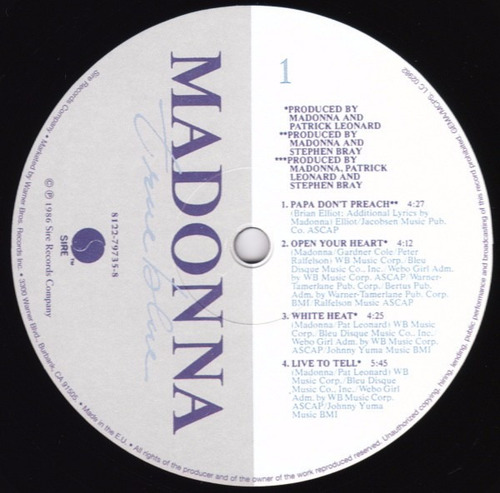Imagen 2 de 5 de Vinilo Madonna True Blue Nuevo Sellado