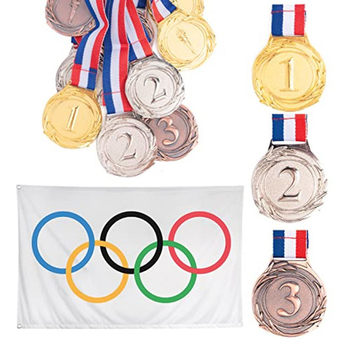 Imagen 1 de 8 de Trofeo Medallas De Premio De Metal Ganador De Oro, Plata Y B