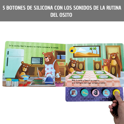 Combo 2 Libros Infantiles 5 Sonidos Botones De Silicona