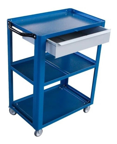 Imagem 1 de 3 de Carrinho Porta Ferramentas 1 Gaveta Galpao Aco Azul Fercar