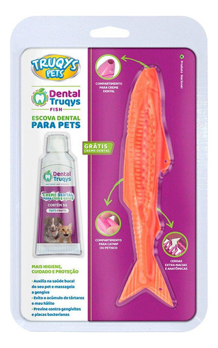 Brinquedo Dental Fish Laranja Para Cães E Gatos - Tam. Único