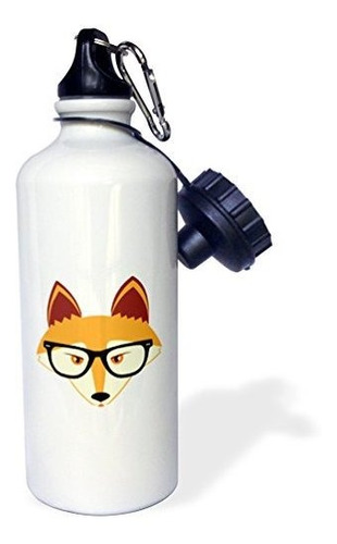 3drose Cute Hipster Arctic Fox Con Gafas Botella De Agua Dep