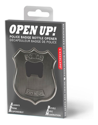 Destapador De Corcholatas En Forma De Placa De Policia Metal