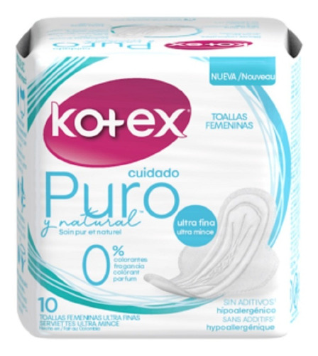 Toallas Sanitarias Uf Pure 10 Und Kotex 