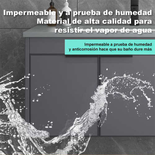 Lavabo Cerámica Marmol Rectangular Moderno Con Espejo Y Luz