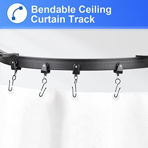 Riel De Cortina De Techo Flexible Y Curvado, Divisor De Habi