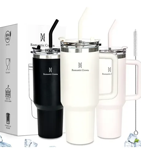 Copo Térmico Gigante 1,2l Inox Com Tampa E Inox Canudo