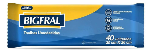 Bigfral Wipes Toalhas Umedecidas Com 40 Unidades