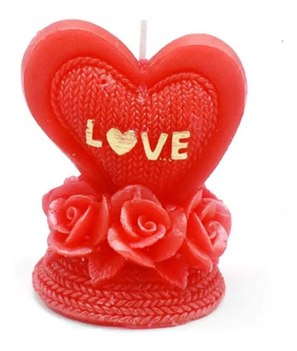 Vela Corazón Y Rosa Love San Valentín Decoración Belina