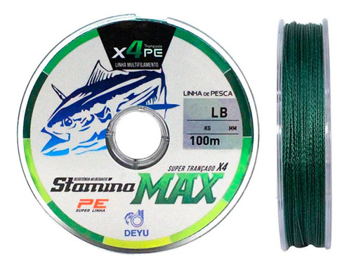 Linha De Pesca Multifilamento Max X4 0,23m 30lb 100m Deyu