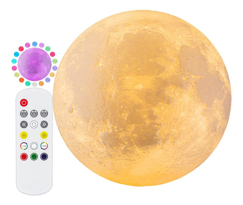 Lámpara De Luna 18 Colores Led De Pared Wounted Moon ...