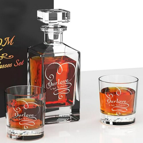 Set Decantador De Whiskey Con Copas - Cristal, 27 Oz - Regal