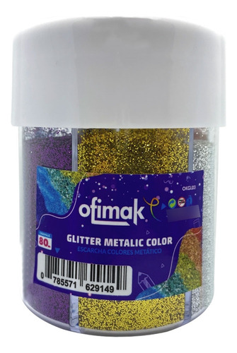 Dispensador De Escarcha Colores Metalicos 6und Ofimak Okgl03
