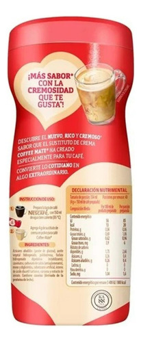 6 Pzas Sustituto De Crema Para Café Coffee Mate En Polvo 160