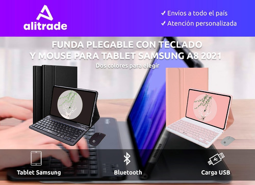 Imagen 2 de 9 de Funda Para Samsung A8 2021 Teclado Y Mouse Magnetica Xinua