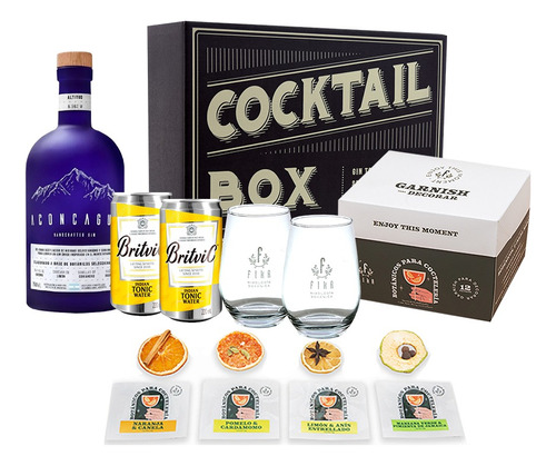 Kit Premium Gin Aconcagua Botanicos Para Cocteleria Regalo