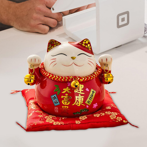 3 Uds Maneki Neko Buena Suerte Gato Alcancía Ornamento
