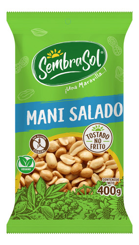 Mani Salado 400 Gr Sin Gluten Sembrasol Tostado No Frito