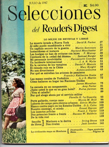 Selecciones Del Reader´s Digest Nº80 Julio 1947