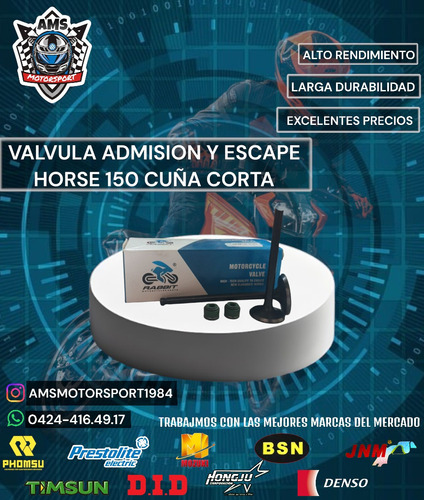 Valvula Admision Y Escape Horse 150 Cuña Corta 