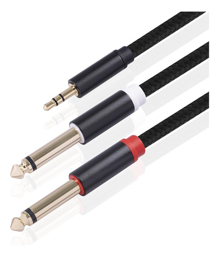 De 3,5 Mm 1/8 Trs A Doble 6,35 Mm 1/4 Ts Para Tarjeta De 1m