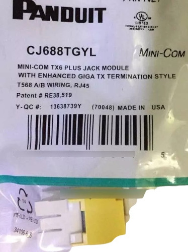 Jack Cat6 Panduit Minicom 20 Pz Varios Colores