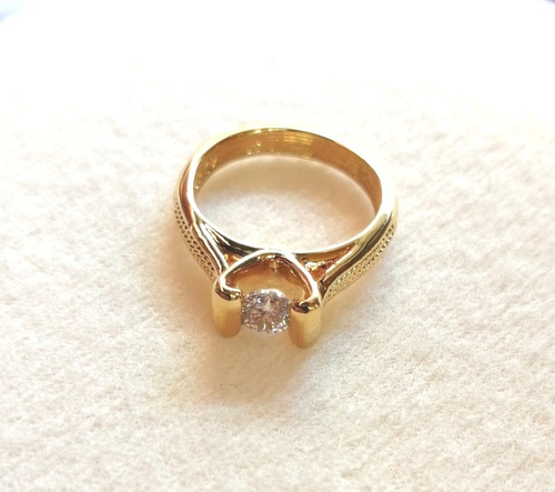 Anillo Compromiso Mujer Dueto Baño Oro Talla 8 Esika