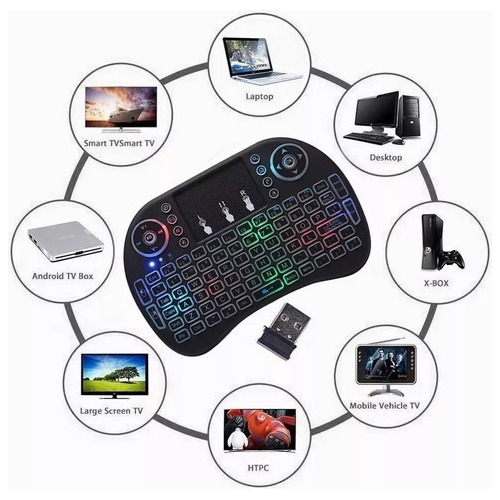 Mini Teclado Con Luz Inalambric Bluetooth Touchpad Pc Laptop