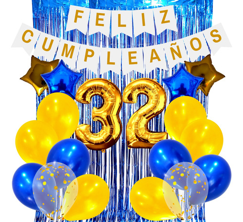 Combo Globos Cumpleaños Perlados Cristal Confeti Boca