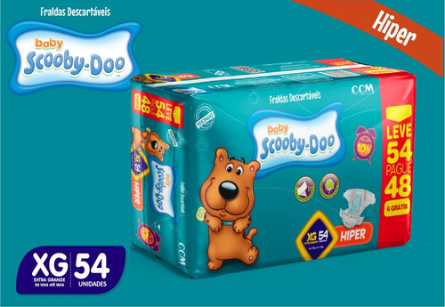 Fraldas Descartáveis Infantil Scooby-doo Baby Hiper Promoção Gênero Sem Gênero Tamanho Xxg