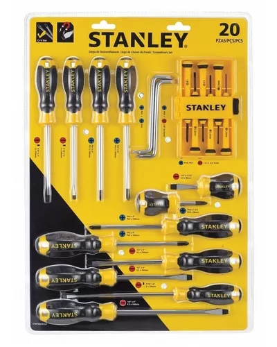 Kit Set Juego Destornilladores Stanley 48u Bolso Phillips Plano Destornillador  Multi Puntas Tubos