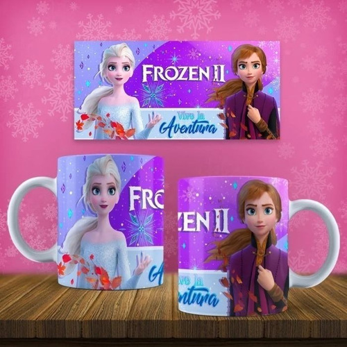 Imagen 4 de 10 de Plantillas Sublimar Estampar Frozen 2, Tazones Y Poleras