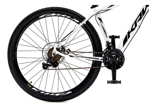 Bicicleta Aro 29 Krw Alumínio 21vel Freio Disco Suspensão S3 Cor Branco/Preto