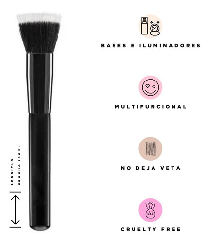 Imagen 3 de 5 de Brocha Recta Para Base Y Contour #119