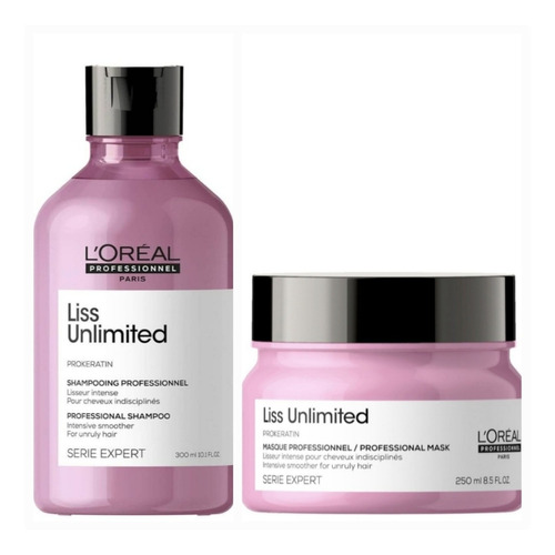 Loreal Kit Shampoo + Máscara Liss Unlimited Anti-frizz 