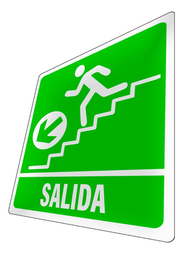 Avisos Salida Escalera Bajando Izquierda Letrero