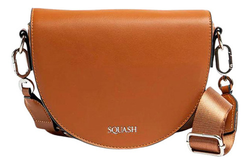 Bandolera Squash Con Tapa Color Camel