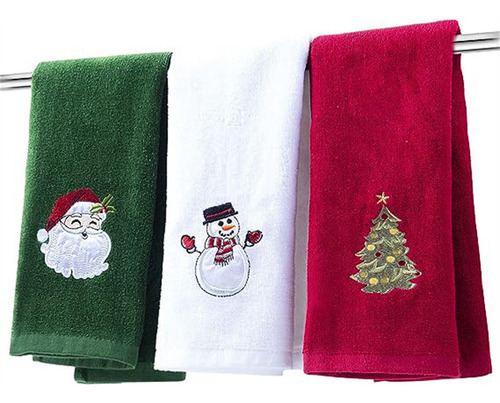 Toallas De Mano Navideñas De 3 Piezas, Toalla De Mano Y Cara