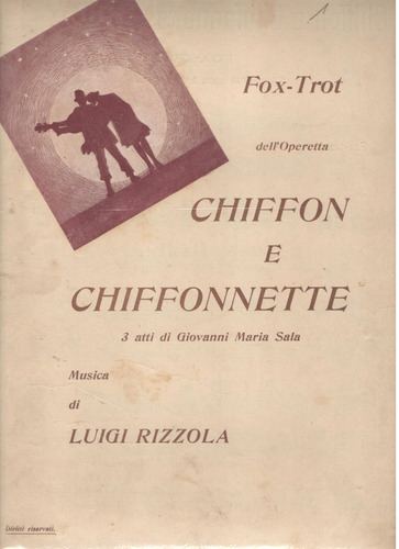 Partitura Del Fox-trot Del La Opereta Chiffon De Chiffonette