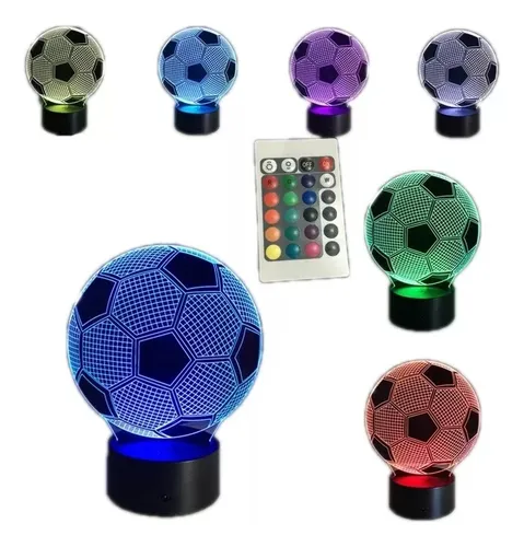 Lampara Ilusión 3d Balón De Fútbol Decolorable Regalos