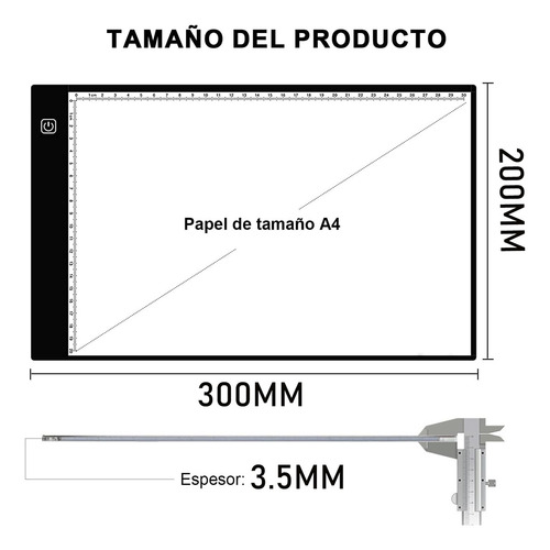 Mesa De Luz Dibujo A4 Led Tablero Para Artistas Dibujo
